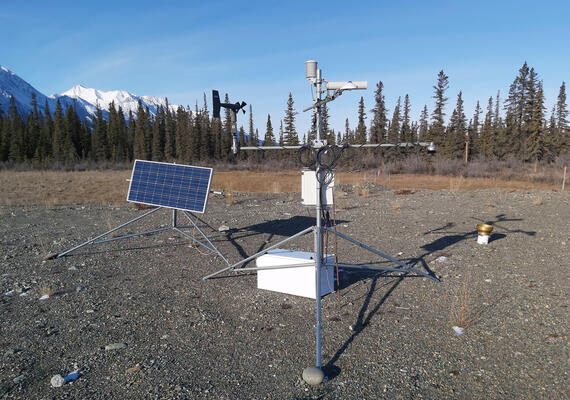 weather instrumentation on a gravel pad